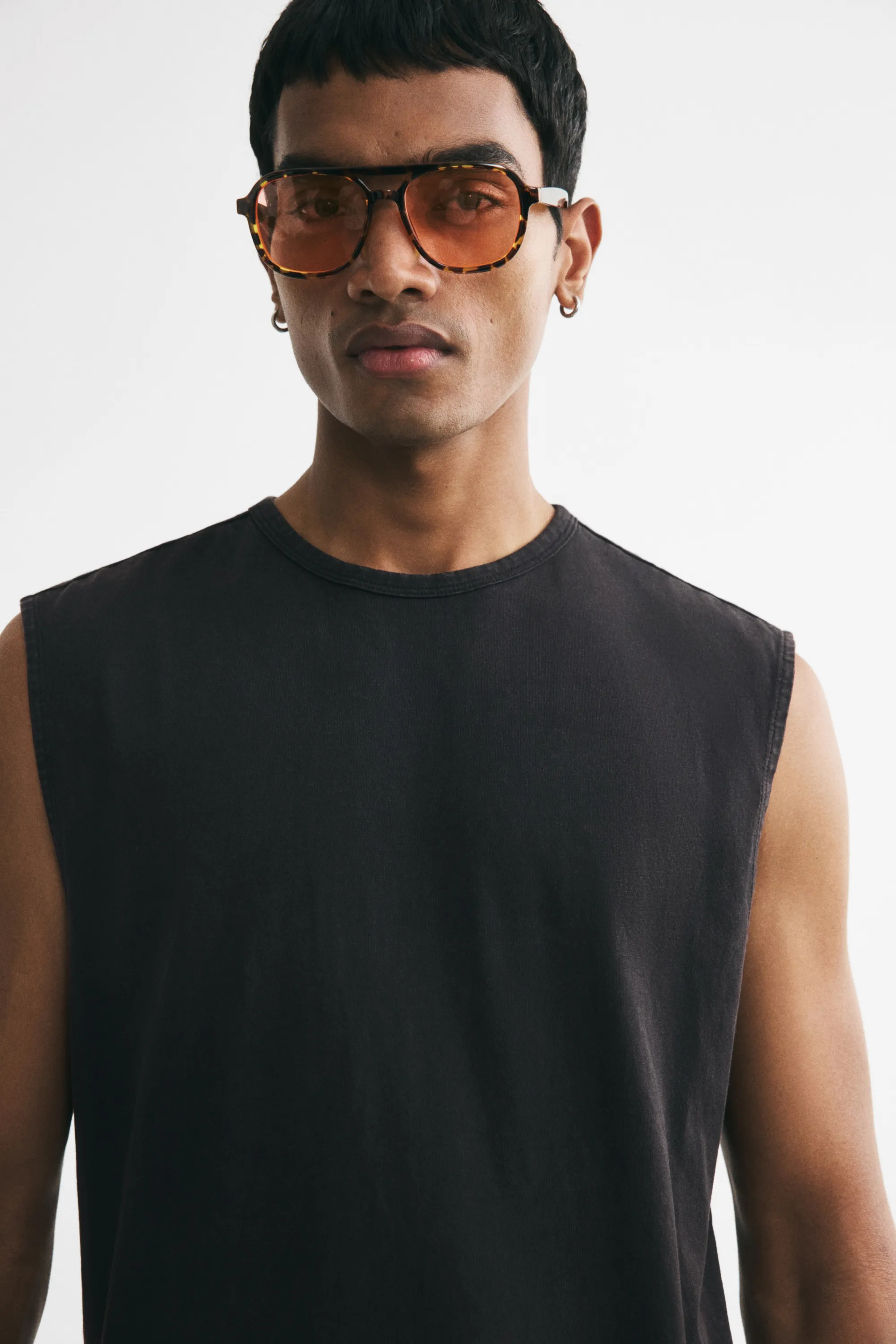 Débardeur Regular Fit en coton - Noir