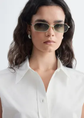Chemise sans manches en coton pima - Blanc — photo 4