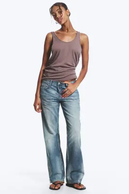 Jean bootcut ample taille basse Aura - Hunter Blue - Bleu moyen — photo 3