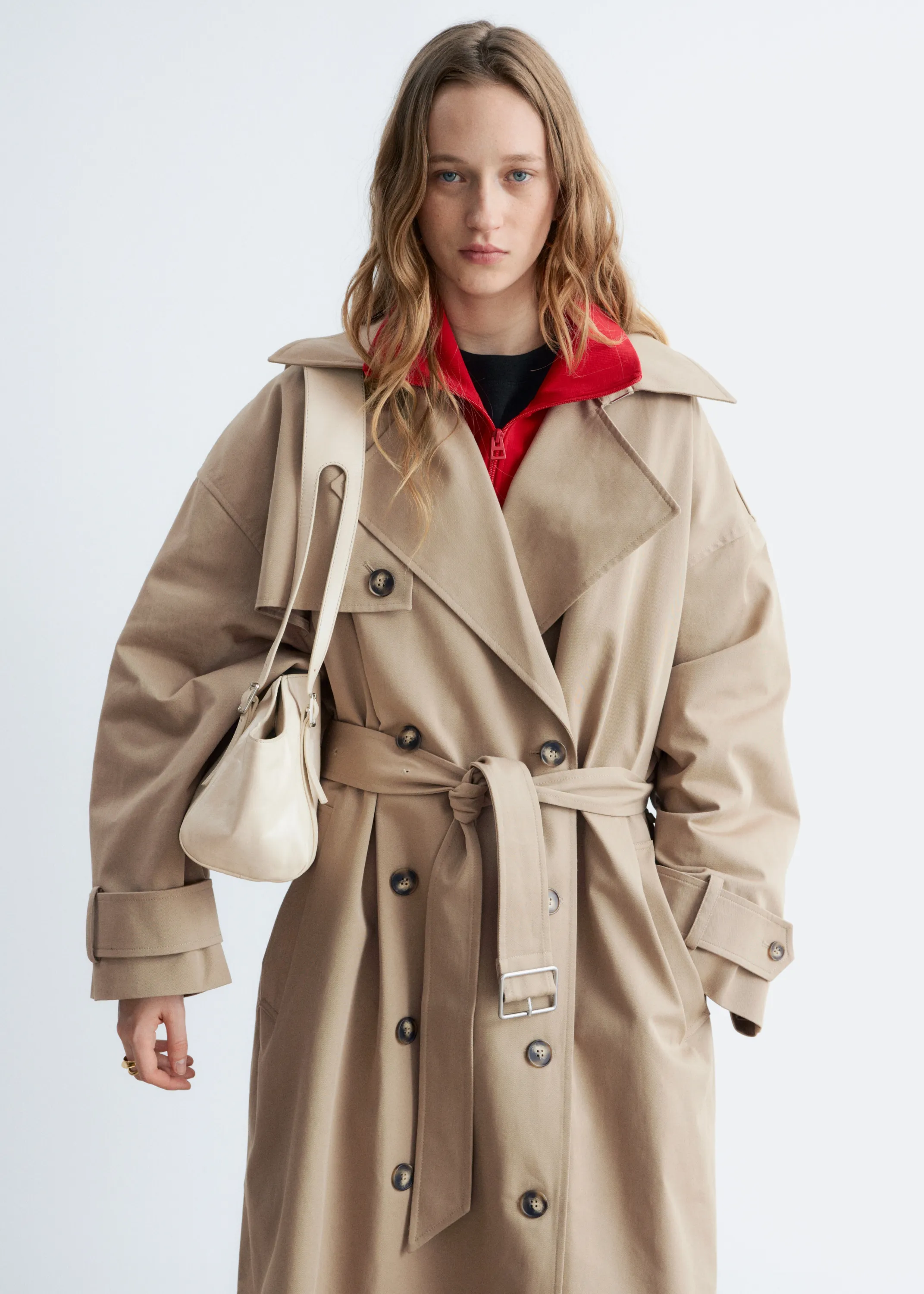 Trench-coat croisé oversize - Beige
