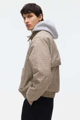 Veste en twill - Beige/carreaux — photo 3