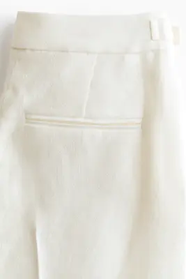 Pantalon chic en lin - Crème — photo 4