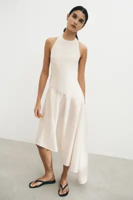 Robe dos nu asymétrique - Crème — photo 1