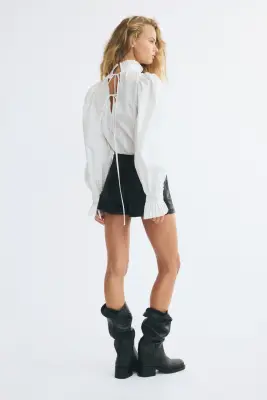 Jupe-short croisée - Noir — photo 3