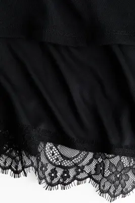 Top superposé avec dentelle - Noir — photo 4