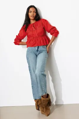 Blouse détail dentelle Femme — photo 3