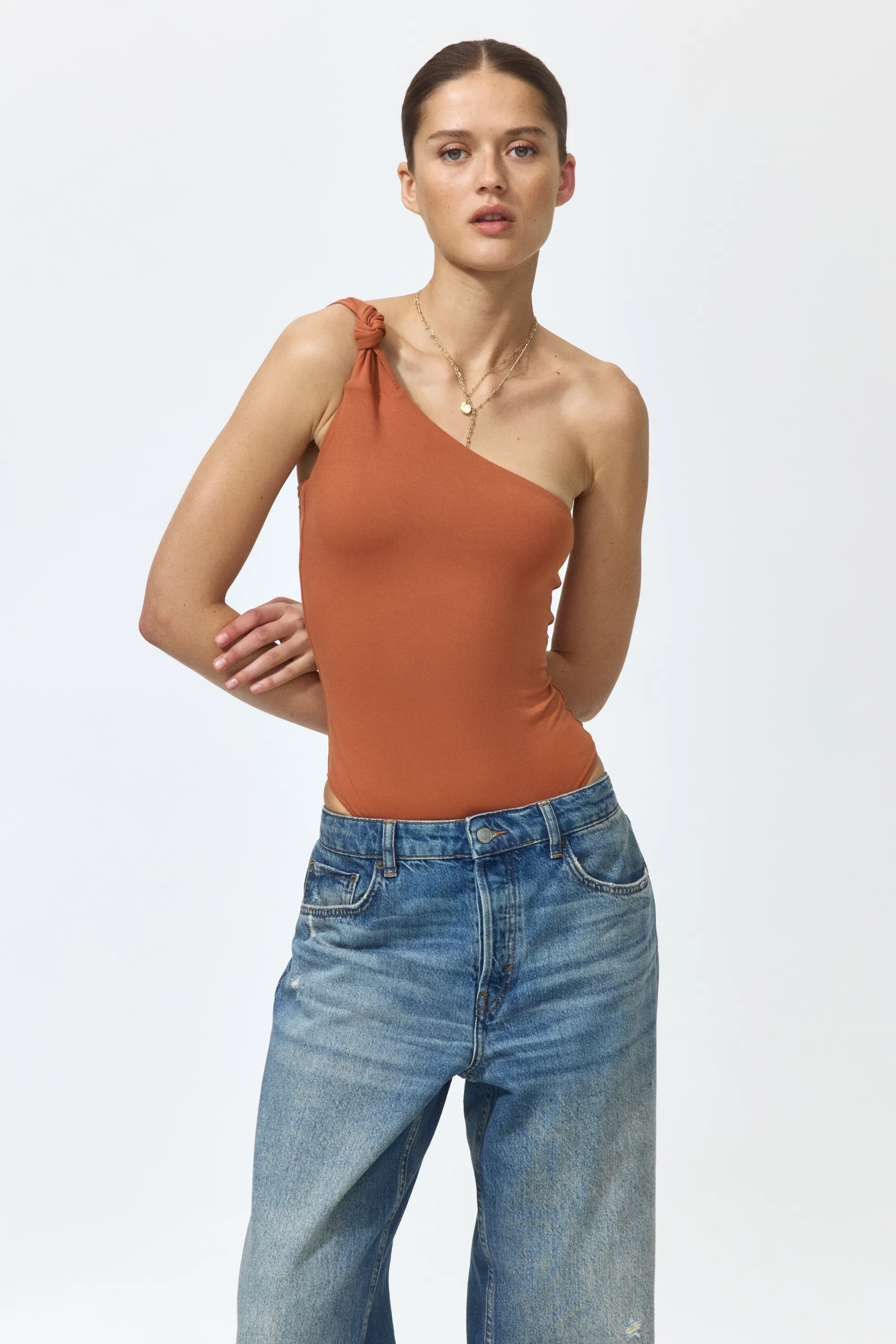 Body string asymétrique - Orange