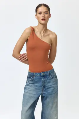 Body string asymétrique - Orange — photo 1