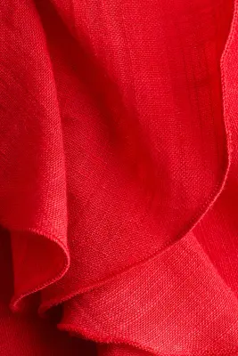 Blouse volantée en coton mélangé - Rouge — photo 4