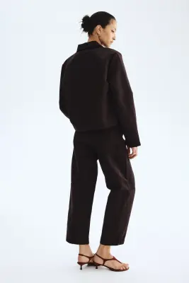 Pantalon avec jambes barrel de longueur cheville - Marron foncé — photo 3