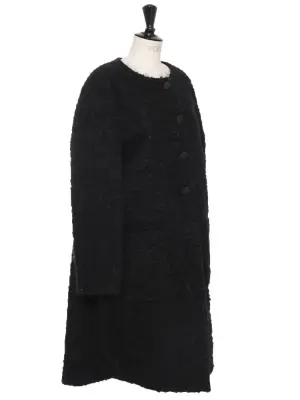 Manteau boule réversible en laine bouclette noir Prix boutique 2300€ Taille 40 — photo 2