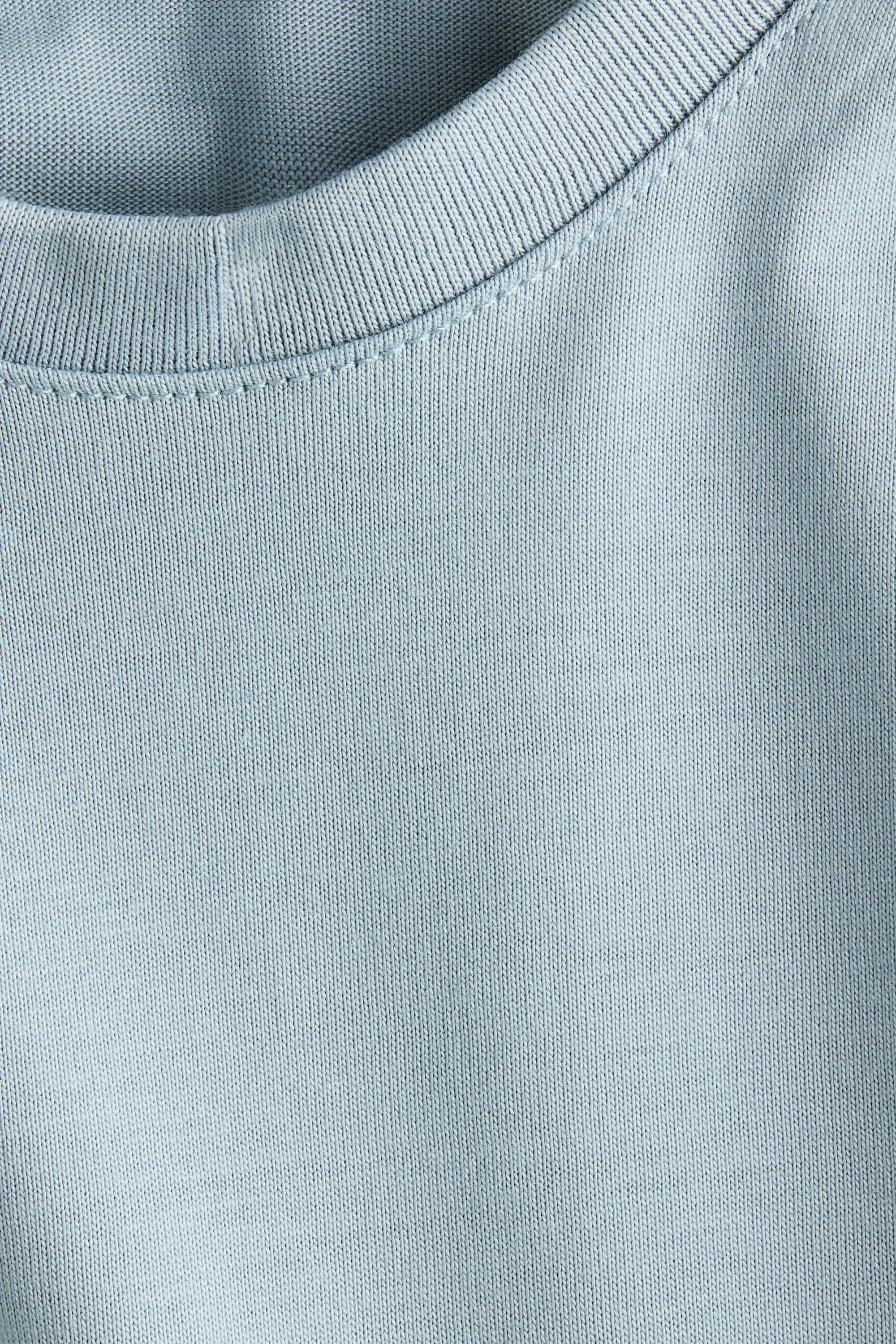 T-shirt loose en coton pima - Turquoise ancien clair