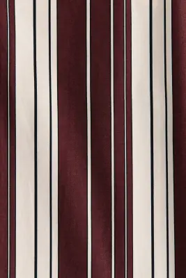 Scalloped cotton trousers - Bordeaux/rayé — photo 3