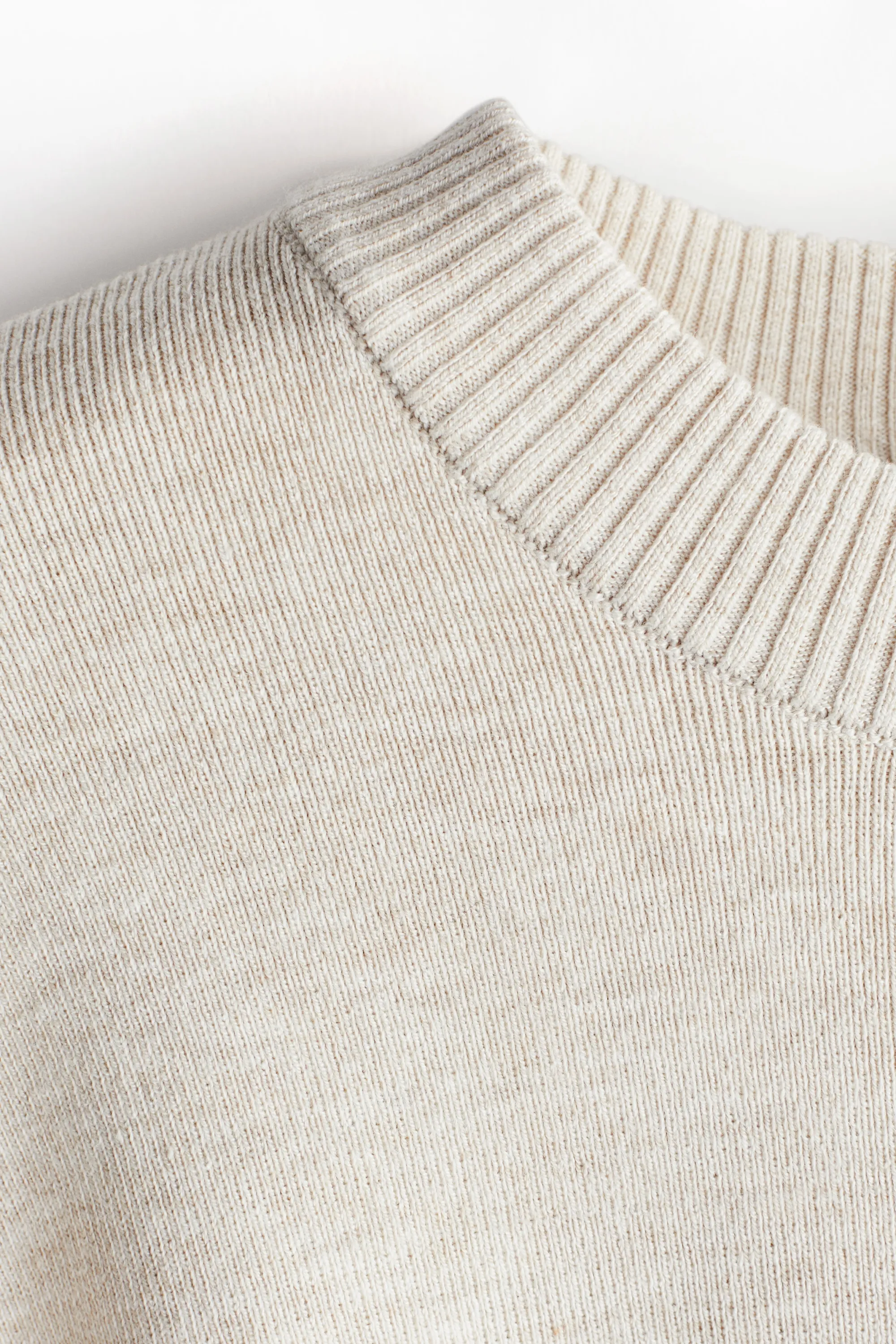Pull oversize avec base incurvée - Light beige marl