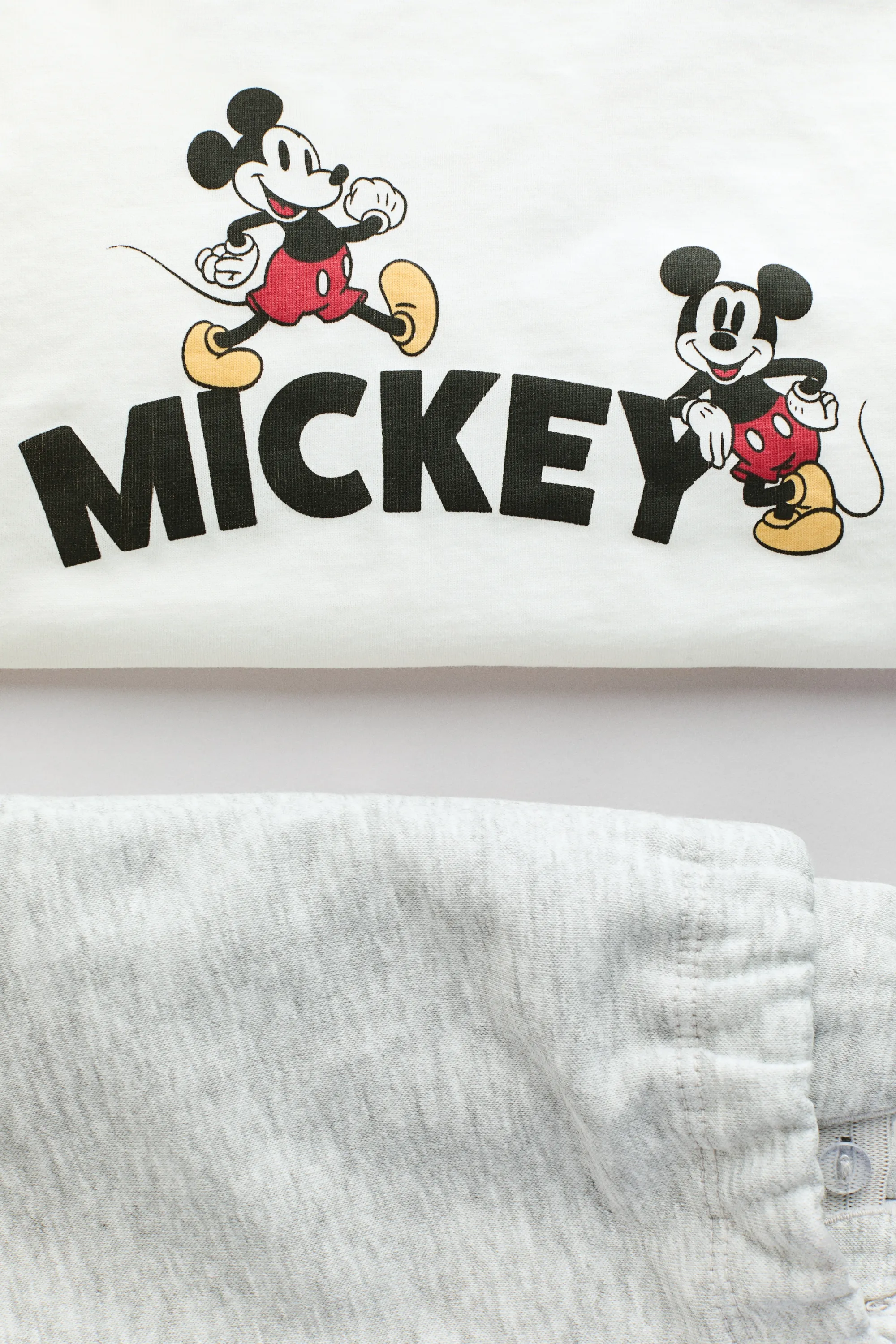 Ensemble 2 pièces T-shirt et pantalon jogger - Gris clair/Mickey