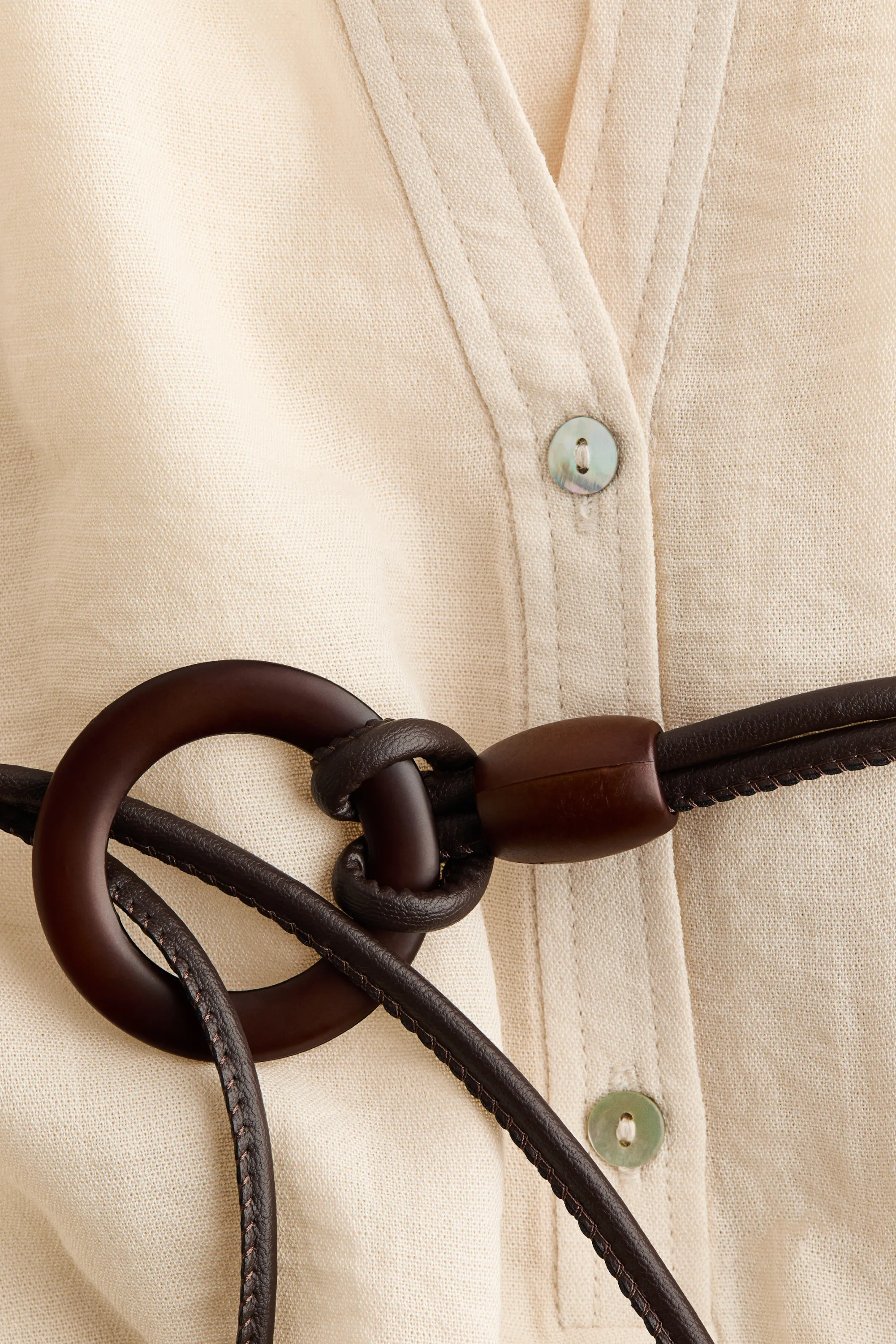 Robe oversize avec ceinture à nouer - Beige clair