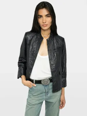 Blazer Veryn Cuir Froissé — photo 5
