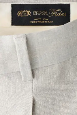 Pantalon de costume Regular Fit en lin mélangé - Beige clair — photo 5