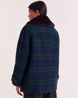 Manteau Trixie tartan bleu et vert — photo 2