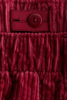 Pantalon en velours de coton côtelé - Rouge — photo 3
