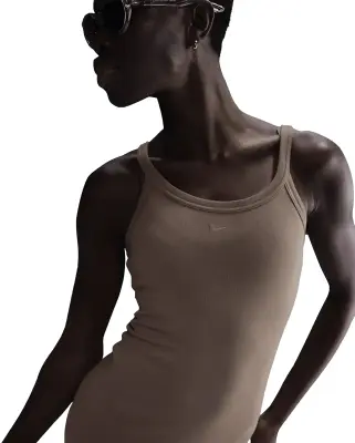 W Chill Knit Ribbed Tank Dress Mink Brown — photo 1