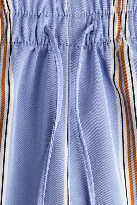MAMA Pantalon à cordon en denim avec jambes larges - Bleu clair/rayé — photo 5