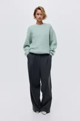 Pull en mohair mélangé - Vert menthe — photo 1