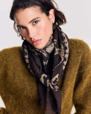 Foulard Noam toile de jeu marron — photo 3