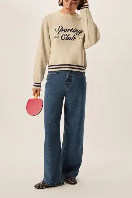 Pull Cesar Creme/Marine — photo 2
