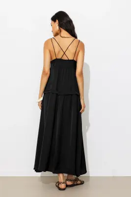 Robe midi en satin Femme — photo 4
