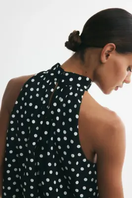 Top à effet boule - Noir/pois — photo 2