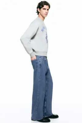 Sweat imprimé Loose Fit - Gris chiné/New York City — photo 2