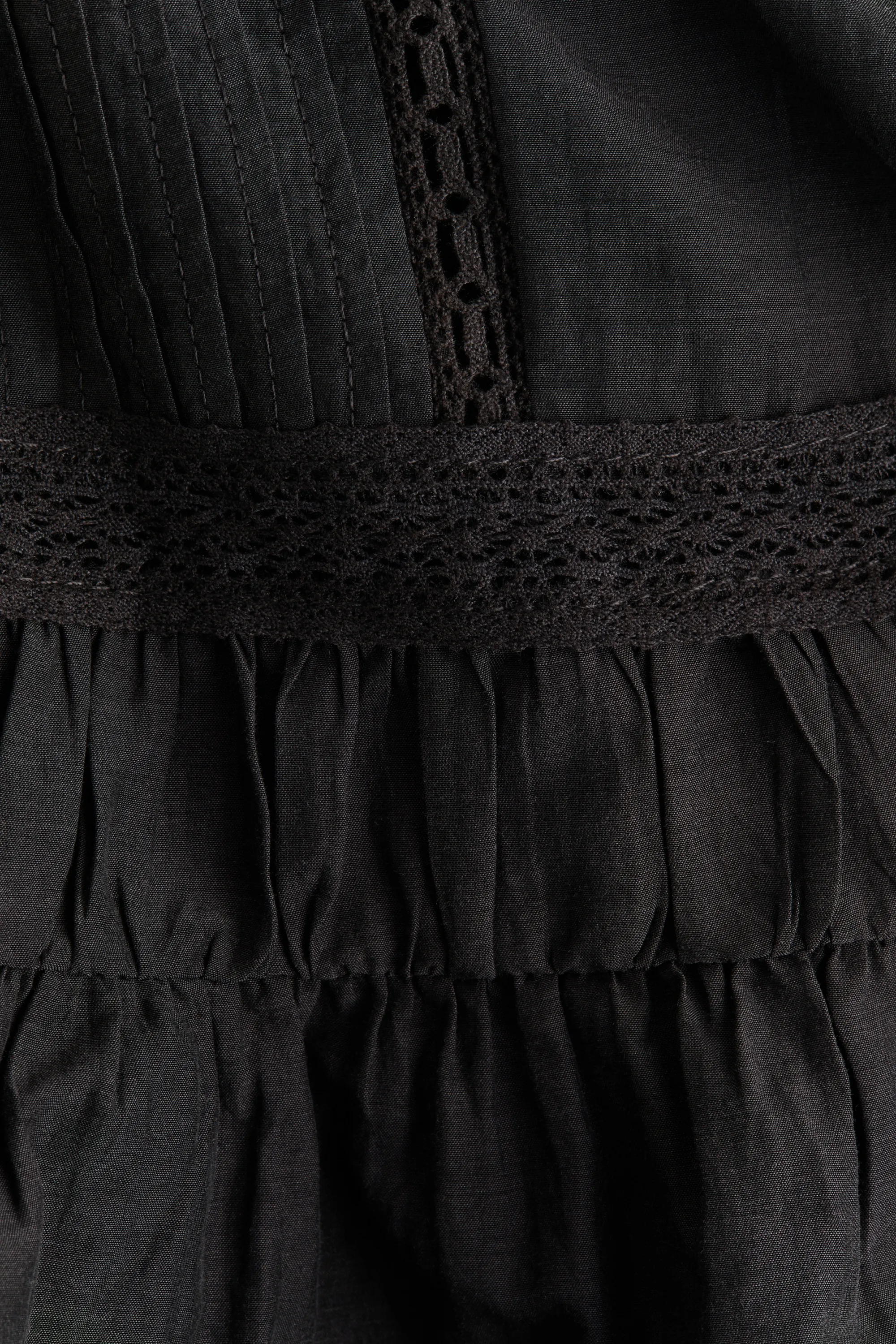 Blouse avec dentelle - Noir