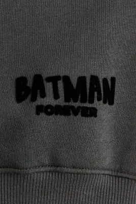 Sweat imprimé avec intérieur brossé - Gris foncé/Batman — photo 5