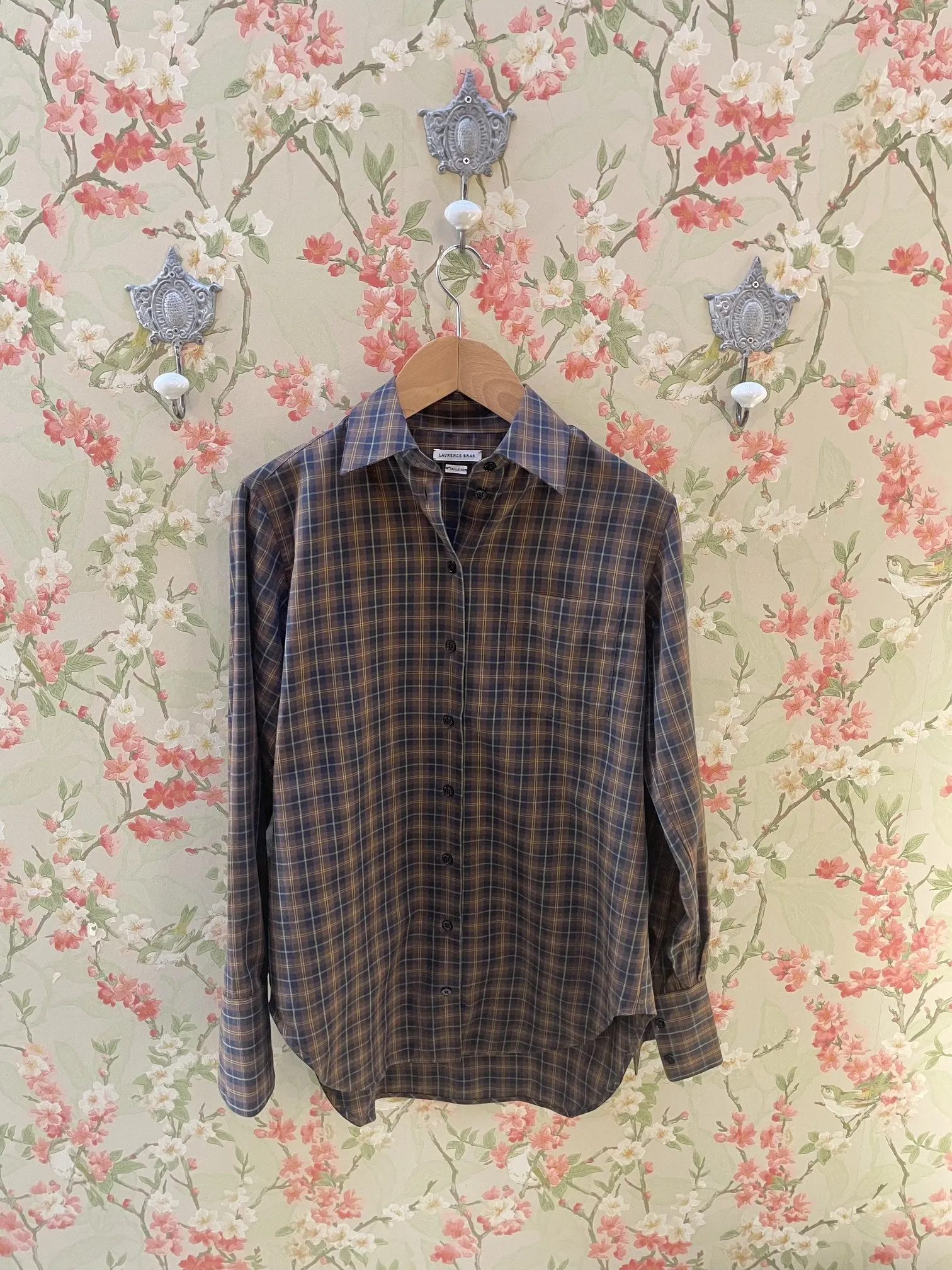 Nouveau ! LAURENCE BRAS Chemise Babille Brown Checks