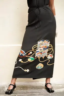 Ensemble Robe kimono en Soie Tambours — photo 4