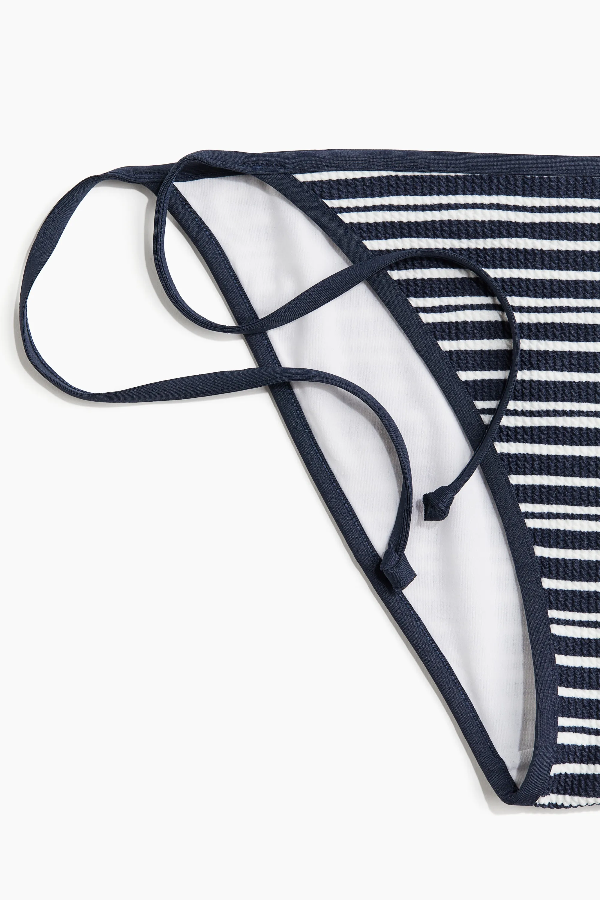 Bas de maillot Tanga à nouer - Bleu marine/rayé