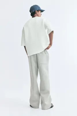 Pantalon jogger chic Relaxed Fit - Gris clair chiné — photo 3