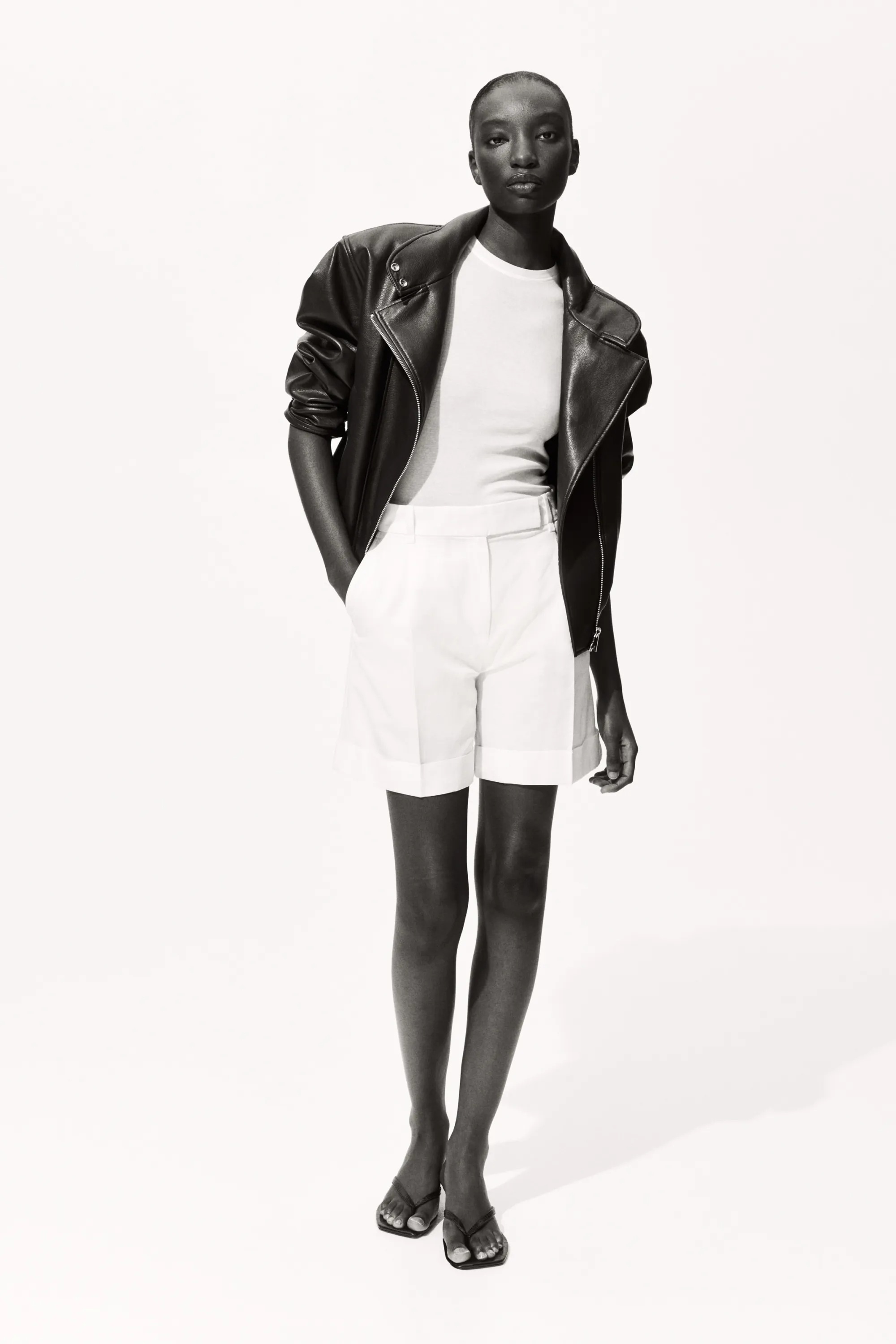 Short chic en lin mélangé - Blanc