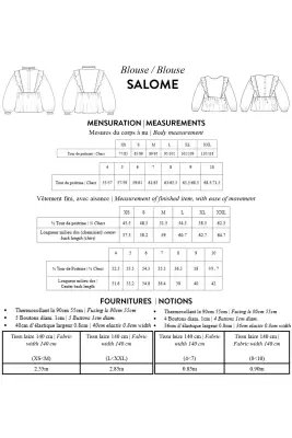Patron papier blouse SALOMÉ