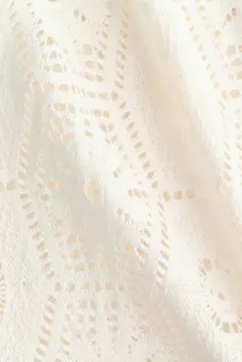 Top à boutons façon crochet - Crème — photo 4