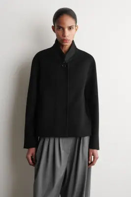 VESTE STRUCTURÉE EN LAINE DOUBLE FACE - NOIR — photo 1
