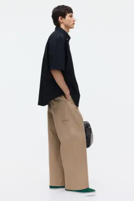 Chemise Oxford Relaxed Fit avec manches courtes - Noir — photo 2