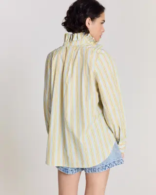 Chemise Leonor rayures bleu et jaune — photo 5