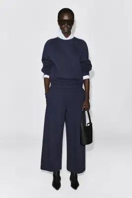 PANTALON DE JOGGING BARREL EN COTON - BLEU MARINE — photo 1