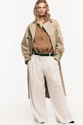 Gilet oversize zippé - Beige foncé — photo 1