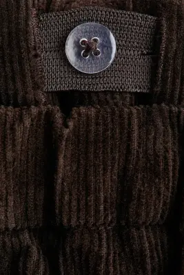 Pantalon en velours de coton côtelé - Marron — photo 1