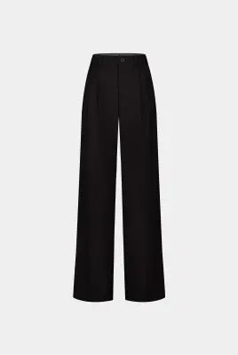 PANTALON DROIT À PLIS — photo 1