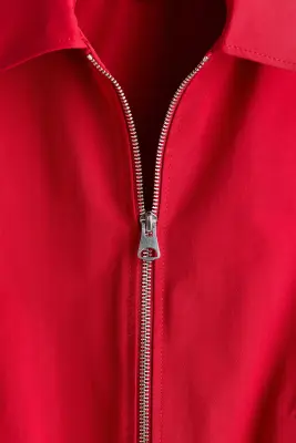 Veste en coton avec col - Rouge vif — photo 5