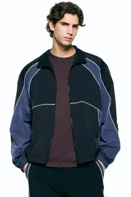 Veste de survêtement color block - Noir/color block — photo 1